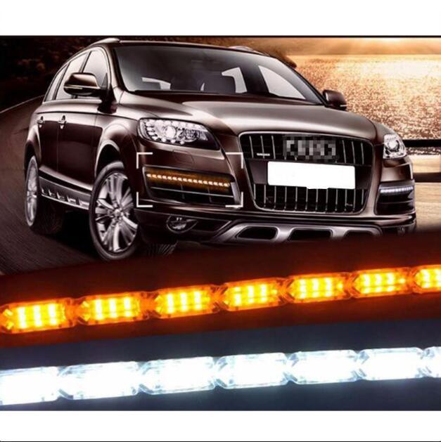 2pcs Flexible LED Strip Light DRL Daytime Running Light Waterproof Sequential Flow Headlight Runners Corner Turn Signal DRL As shown_16 lights (50cm)