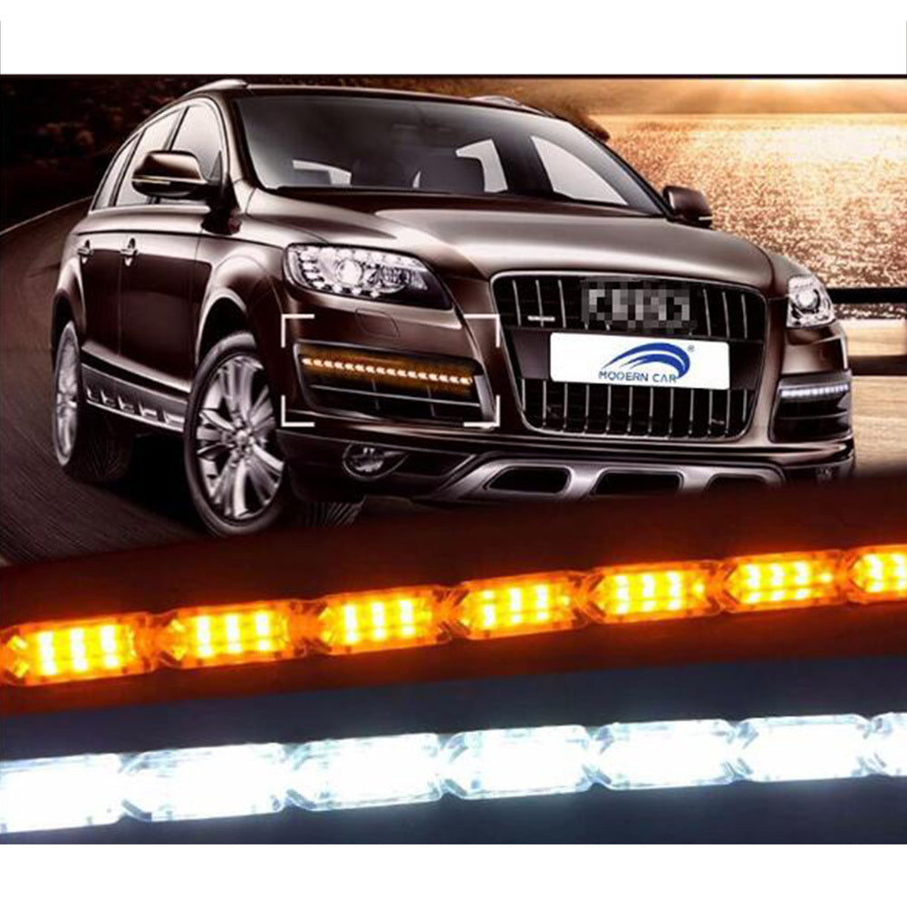 2pcs Flexible LED Strip Light DRL Daytime Running Light Waterproof Sequential Flow Headlight Runners Corner Turn Signal DRL As shown_16 lights (50cm)