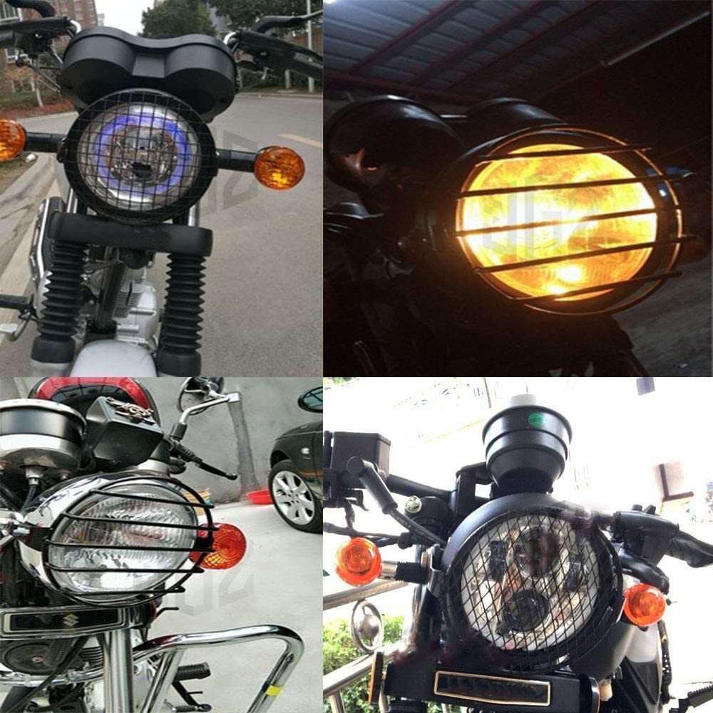 6.5 inch Motorcycle Universal Vintage Headlight Protector Retro Grill Light Lamp Cover Square net cover