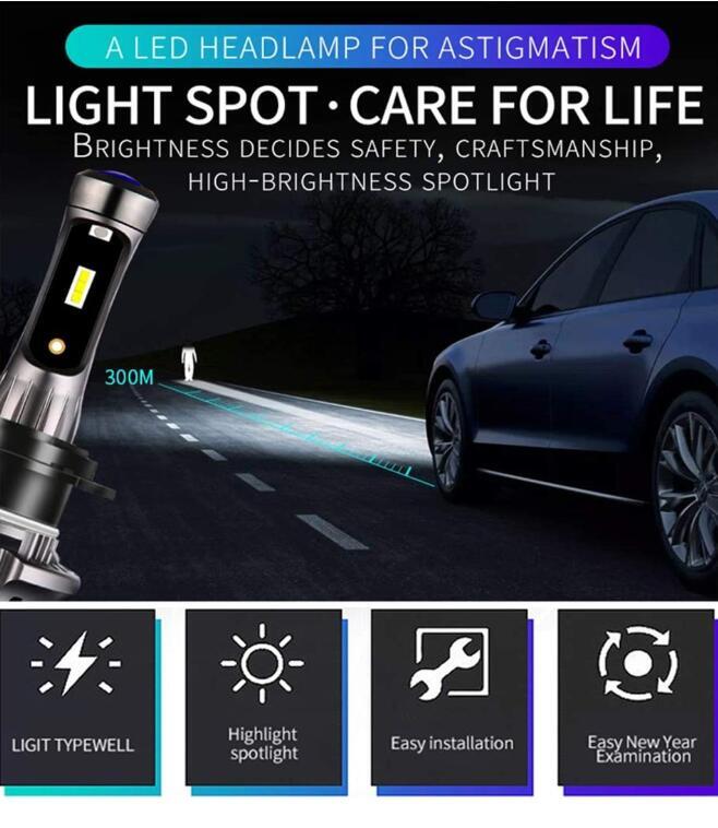 Car LED Headlight  XT7 Large-Sized LED Lamp Demon Eyes Running Lamp Retrofit  H4 H7 H11/H8  9005 9012 9006