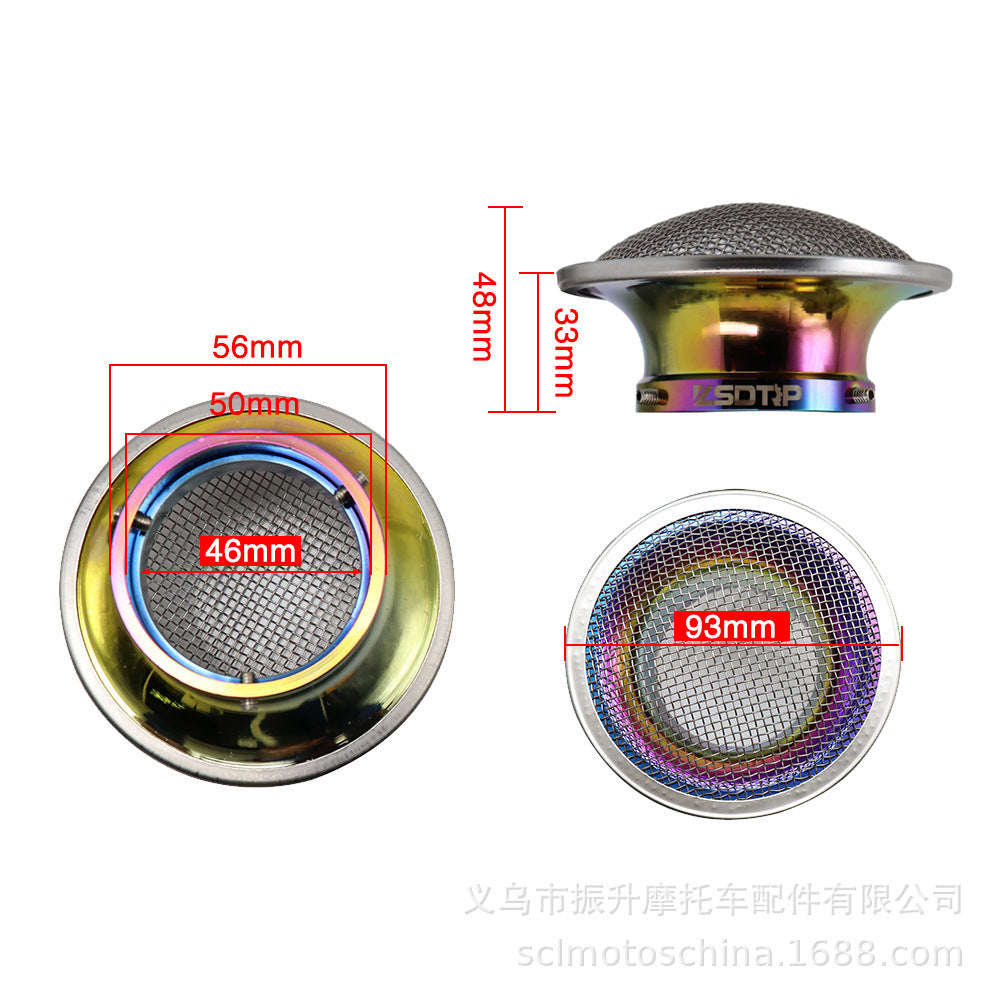 50mm Motorcycle Air Filter Wind Horn Cup Alloy Trumpet with Guaze for PWK28/30mm PE 28/30mm Carburetor 50mm blue