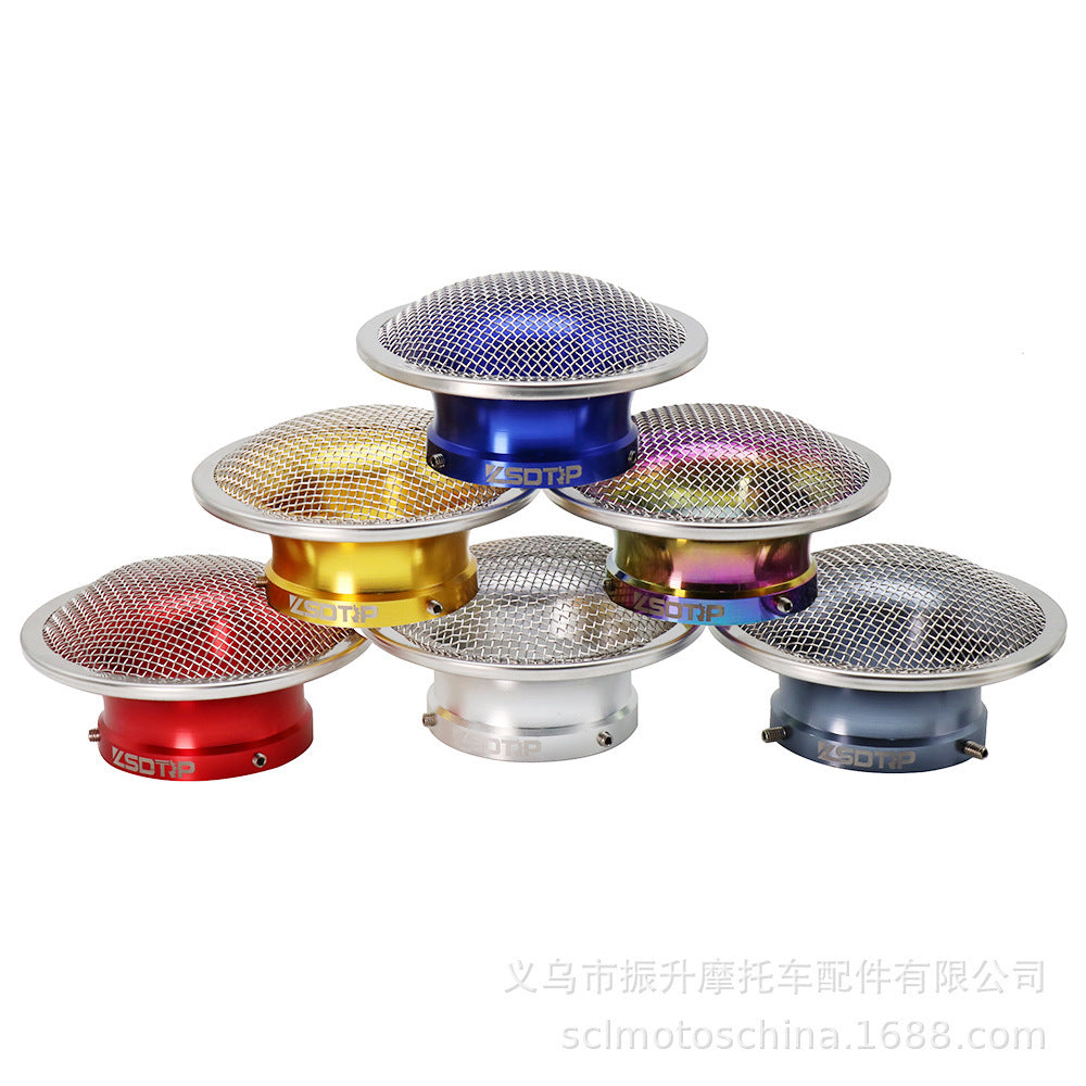 50mm Motorcycle Air Filter Wind Horn Cup Alloy Trumpet with Guaze for PWK28/30mm PE 28/30mm Carburetor 50mm silver