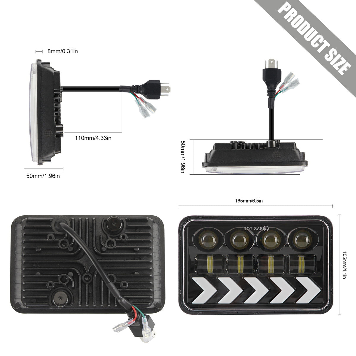 US 1Pair V7 7Inch 5Inch Work Light for Wrangler Led Car with Steering Headlight High Light Near Light 5 inch
