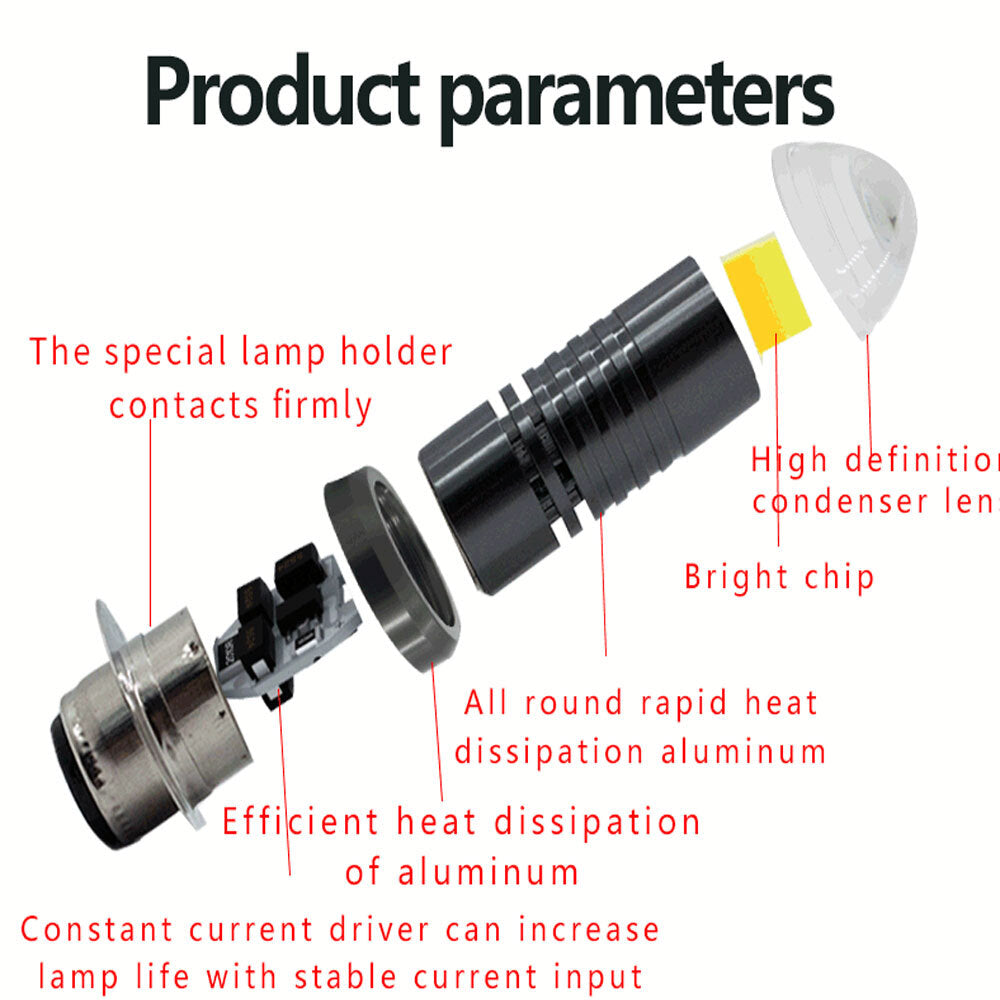 PX15D BA20D moto Led Motorcycle Headlight Bulbs CSP lens Moto 6000LM Hi Lo Lamp Scooter Accessories Fog Lights; Dipped yellow and far light white
