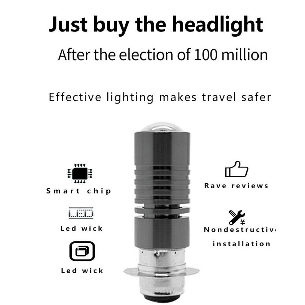 PX15D BA20D moto Led Motorcycle Headlight Bulbs CSP lens Moto 6000LM Hi Lo Lamp Scooter Accessories Fog Lights; Dipped yellow and far light white