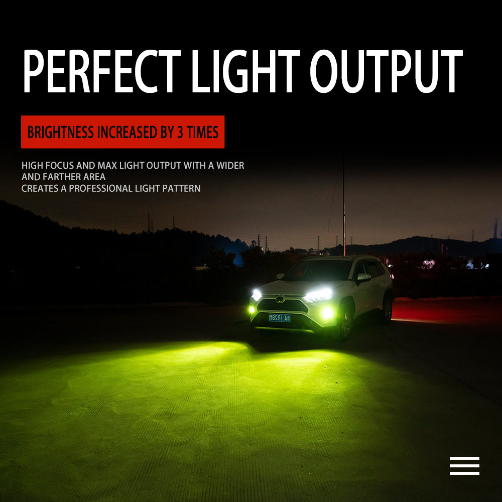 LED headlight front fog lamp 9-30 V 3000LM car modified green lime light bulb  5202