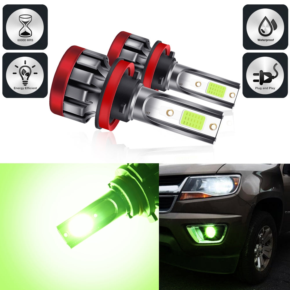 LED headlight front fog lamp 9-30 V 3000LM car modified green lime light bulb  5202
