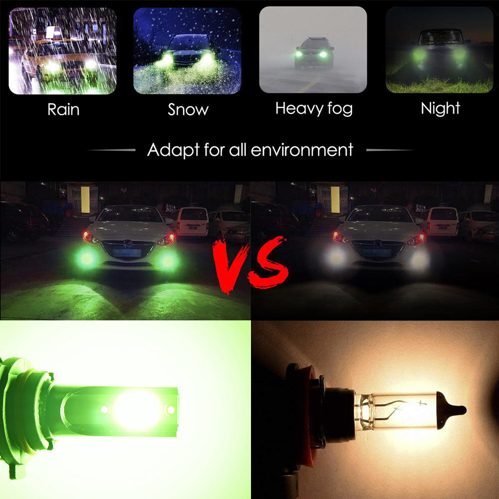 LED headlight front fog lamp 9-30 V 3000LM car modified green lime light bulb  5202