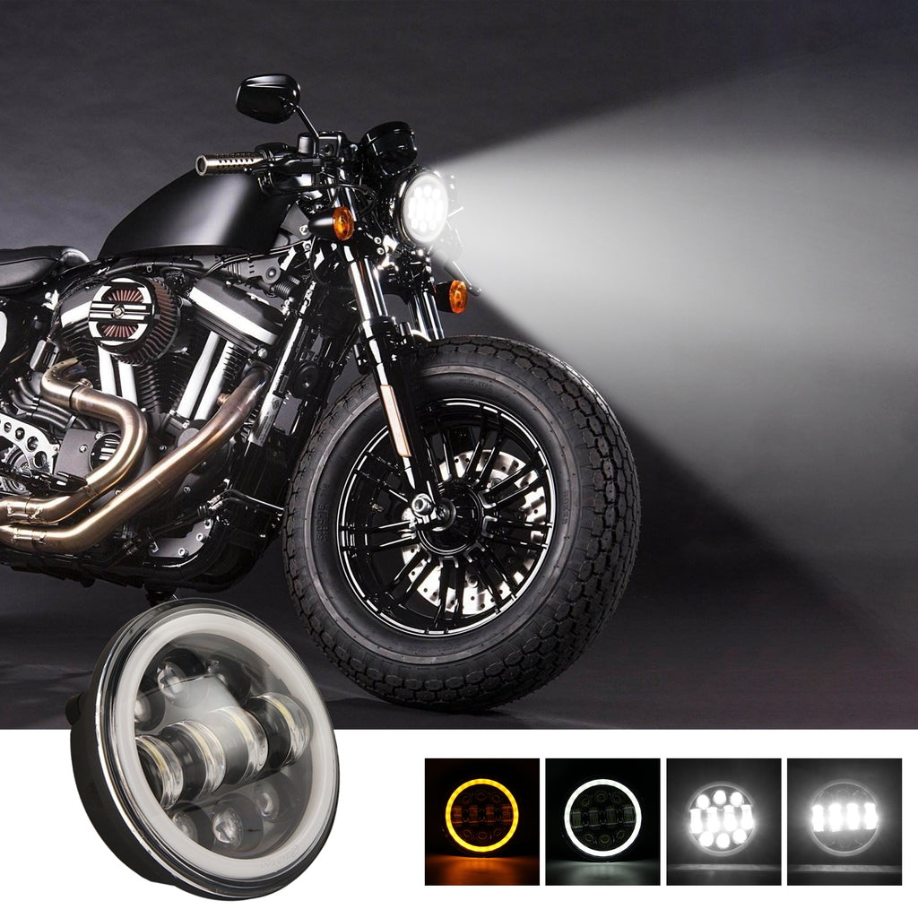 Motorcycles headlight 5.75" Round LED Projection Headlight for Motorcycle White light