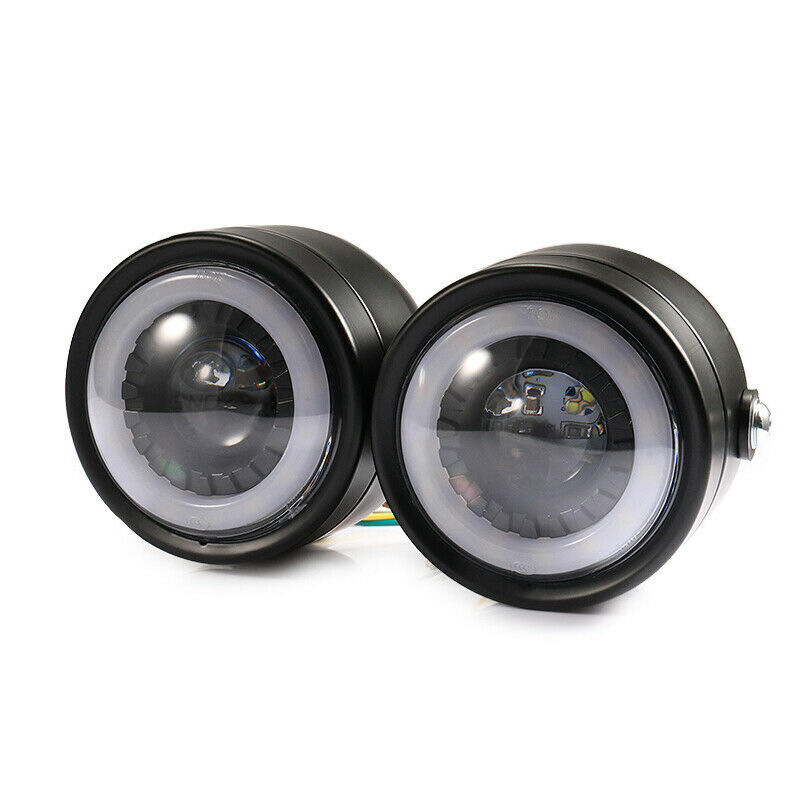 2pcs/set Motorcycle Led Twins Dual Headlight Retro Headlamp Daytime Turn Signal Light White light