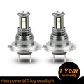 1 Pair Aluminum Car Led High-brightness Fog Lamp Headlights Waterproof Fog Lights H7
