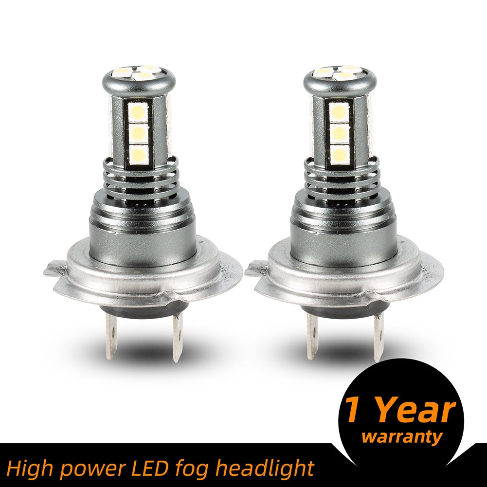 1 Pair Aluminum Car Led High-brightness Fog Lamp Headlights Waterproof Fog Lights H7