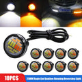 10pcs 23mm Eagle Eye LED DRL Daytime Running Reversing Light Car Tail Lamp Dc12v White and yellow light