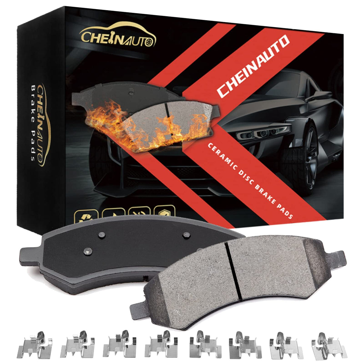 US CHEINAUTO Premium Ceramic Disc Front Brake Pads Set For 2005-2011 Dodge Dakota