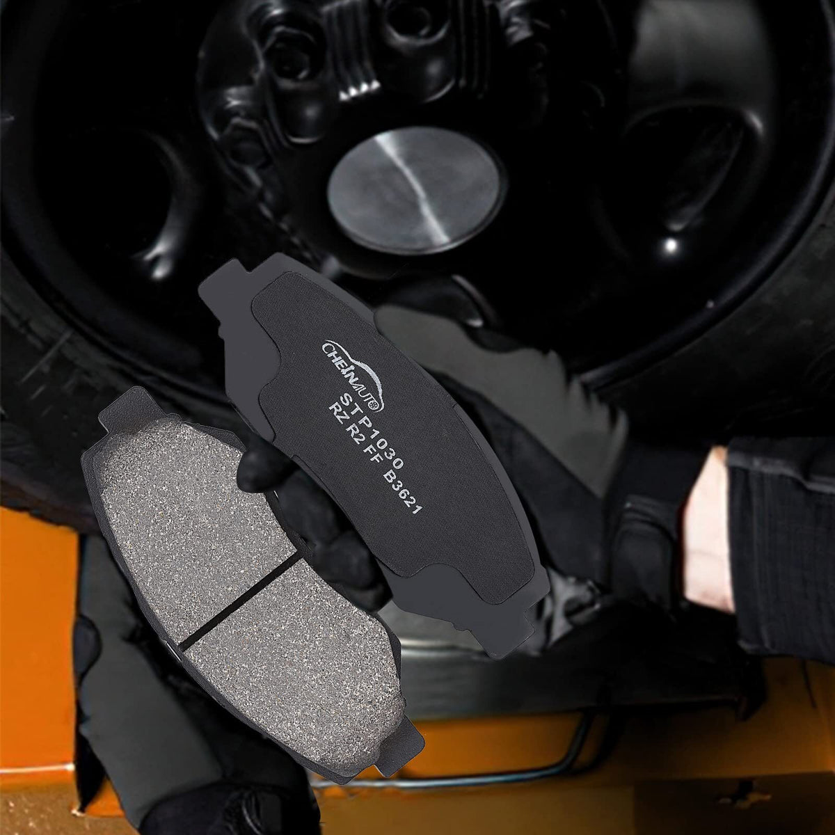 US CHEINAUTO 4Pcs Premium Ceramic Front Disc Brake Pads Set With Steel Hardware Kits Replacement