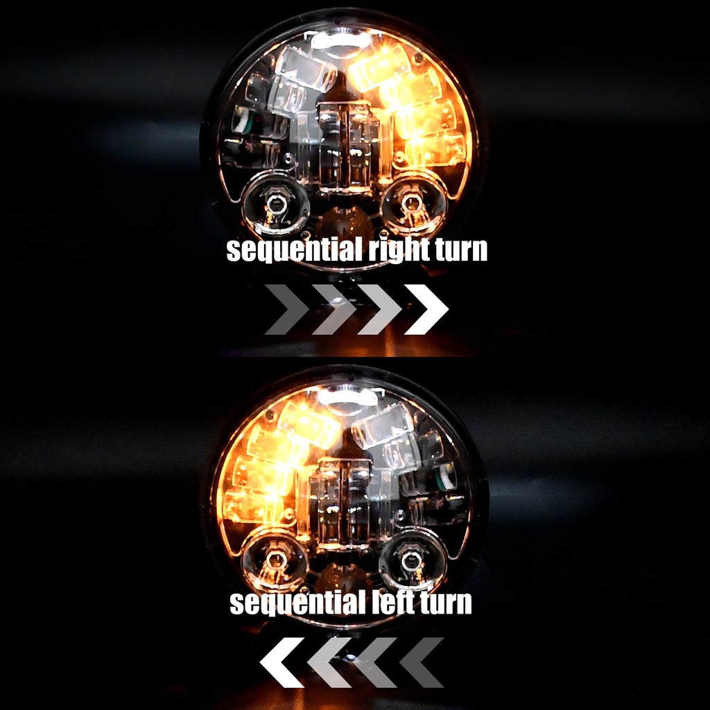 Motorcycle Led Drl Halo Headlight Aluminum Alloy 5.75-inch Motorcycle Headlight As shown