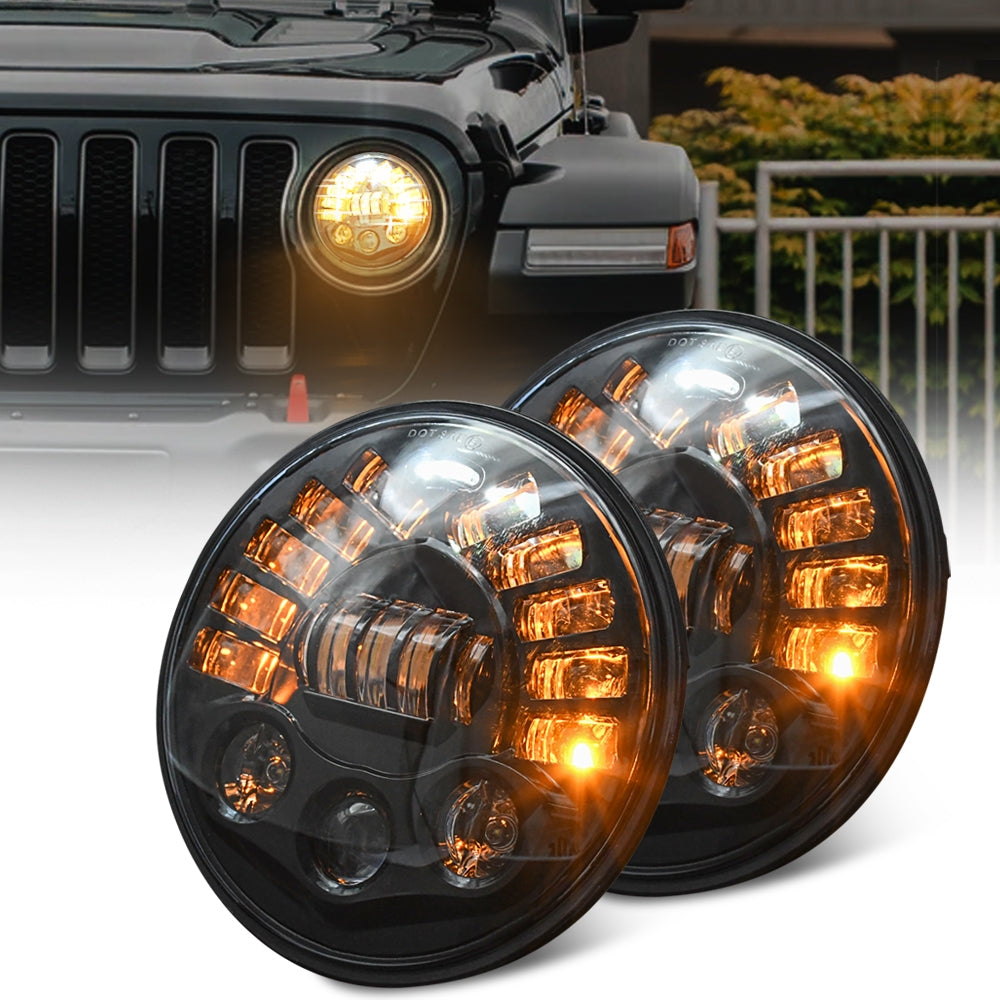 Led DRL Halo Headlight Aluminum 7-inch Matrix Gradient Color For Wrangler Headlight 7 inches