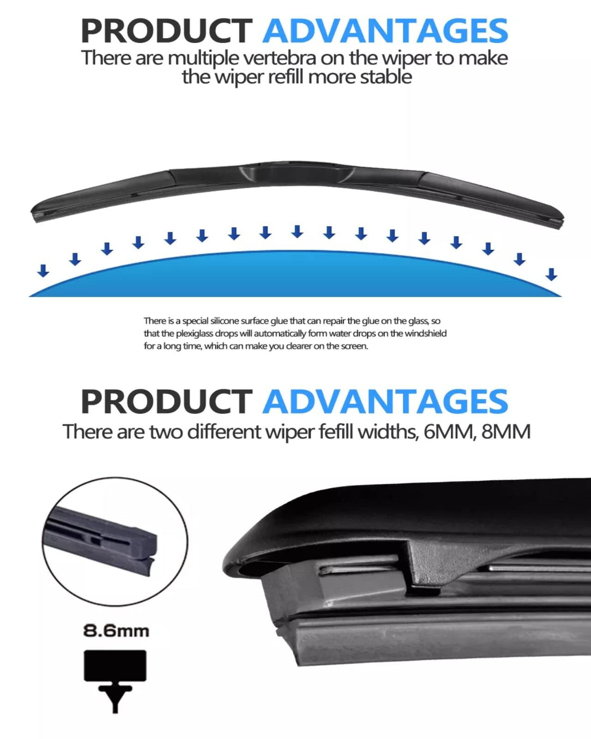 US CHEINAUTO Windshield Wipers 26 Inch 14Inch Wiper Blades OEM Quality Premium All-Seasons Stable & Quiet