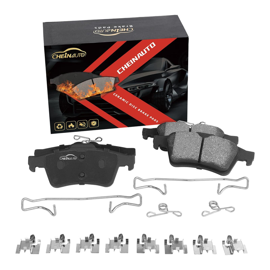 US CHEINAUTO 4Pcs Premium Ceramic Rear Disc Brake Pads Compatible With 2009-2016 Jaguar XF 2009-2016 Jaguar XJ