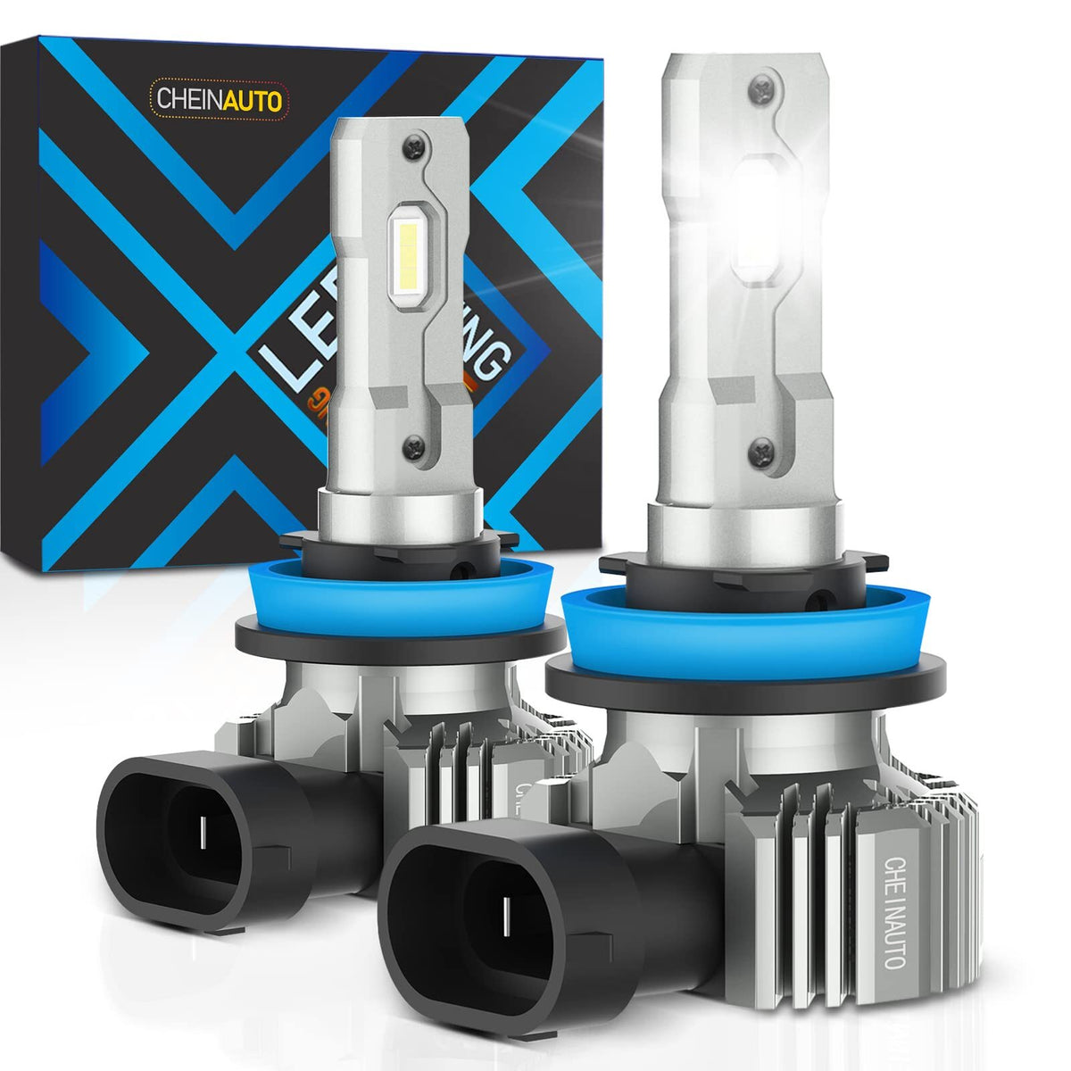 US CHEINAUTO H11 LED Headlight Bulbs 450% Brightness Headlights Bulbs 12000 Lumens Wireless H11 H9 H8 LED Bulbs