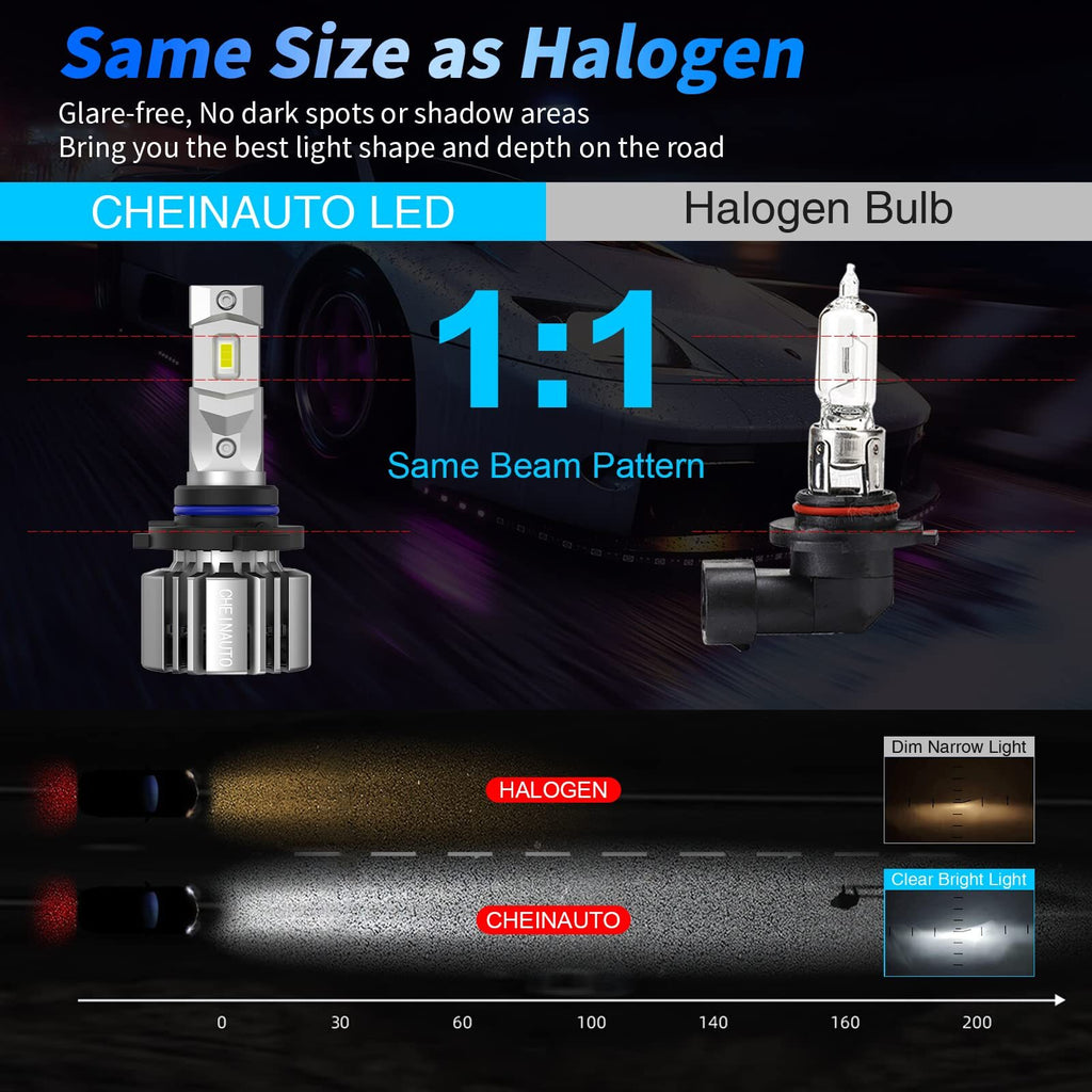 US CHEINAUTO 9005 LED Headlight Bulbs Super Bright High And Low Beam Headlight Bulbs Kit