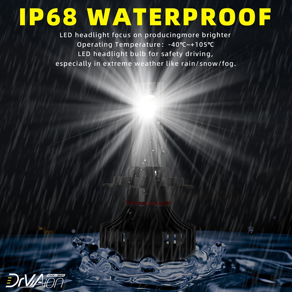 1 Pair Of Car  Led  Headlight Bulbs Ip68 Waterproof High-brightness High Power Good Heat Dissipation Quick Installation Car Led Lamp F4 H7