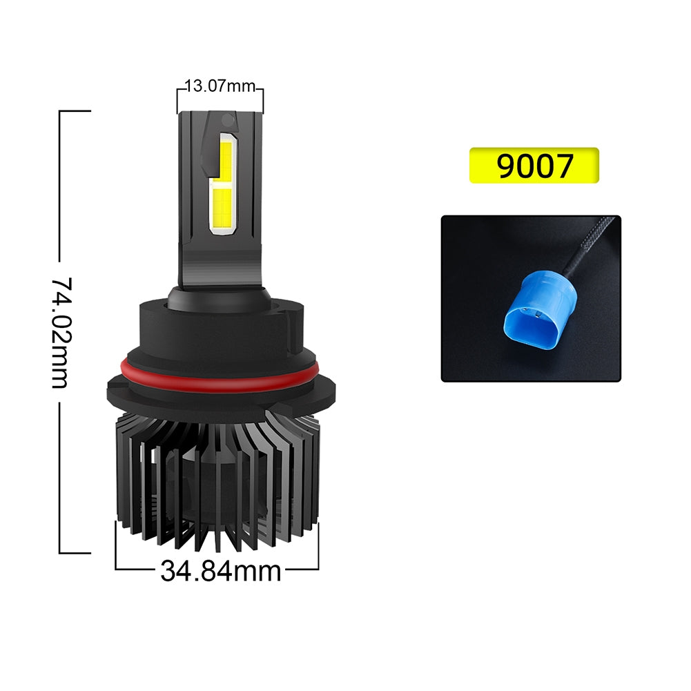 1 Pair Of Car  Led  Headlight Bulbs Ip68 Waterproof High-brightness High Power Good Heat Dissipation Quick Installation Car Led Lamp F4 9007/HB5