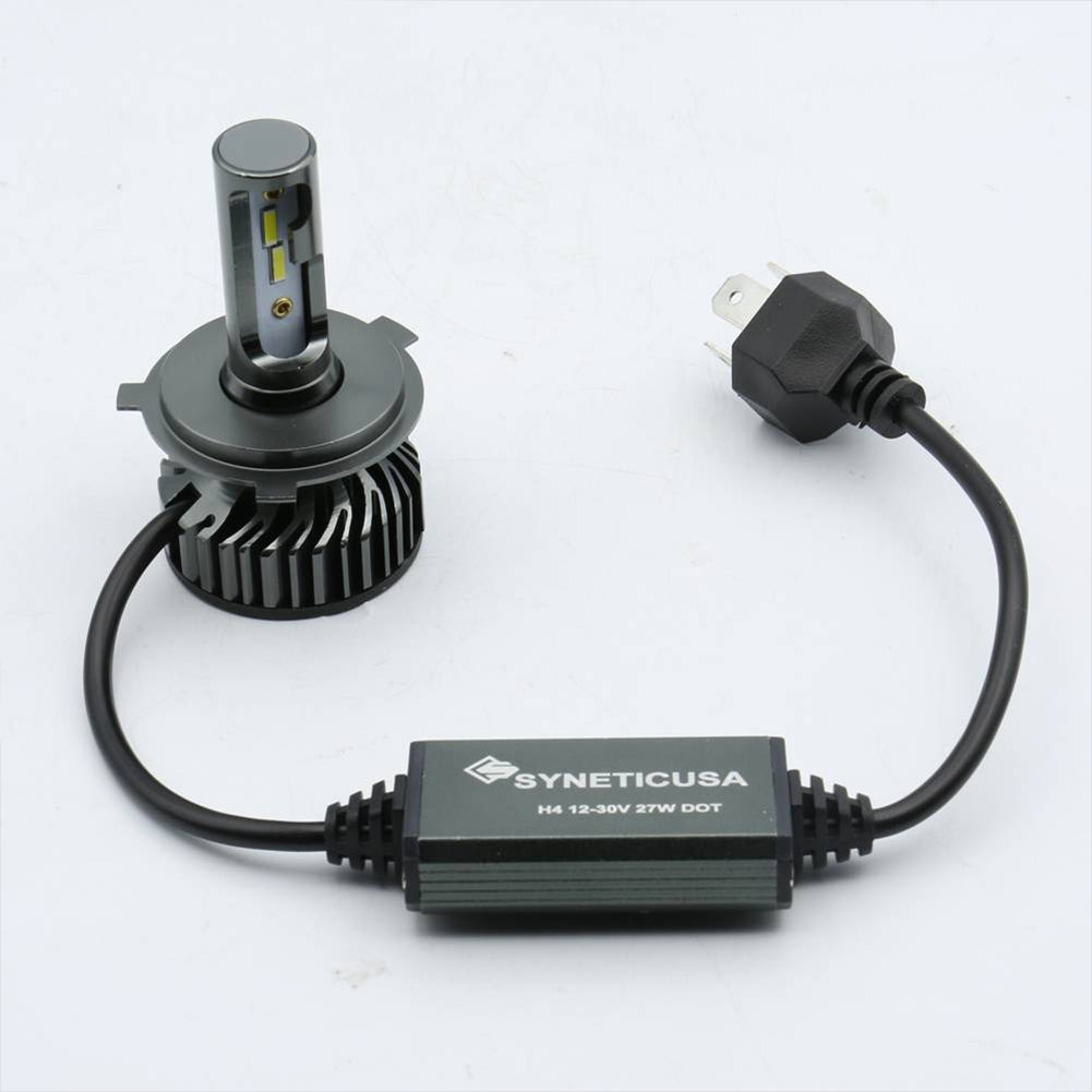1 Pair Of 9003 H4 Led  Headlight Kit Built-in Fan Super Bright Excellent Heat Dissipation Performance High Low Beam 6000k Light Bulbs silver