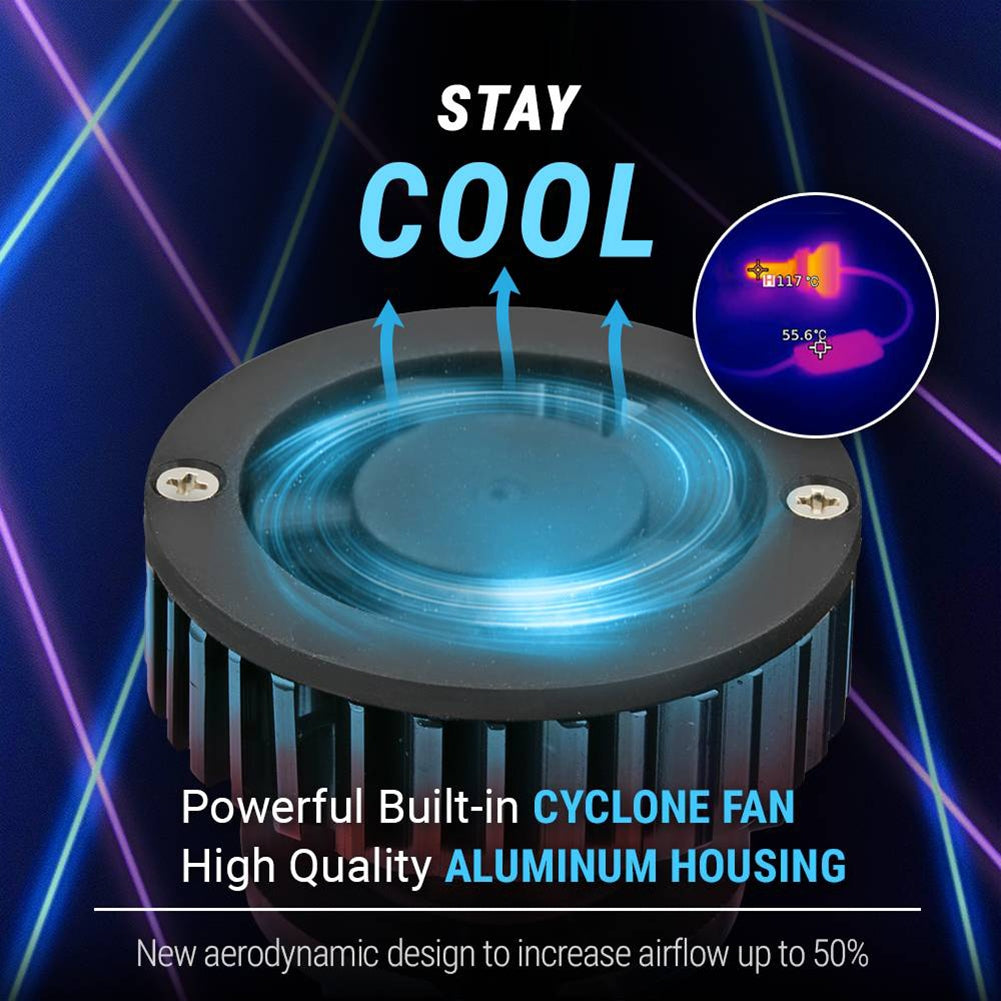 1 Pair Of 9003 H4 Led  Headlight Kit Built-in Fan Super Bright Excellent Heat Dissipation Performance High Low Beam 6000k Light Bulbs silver