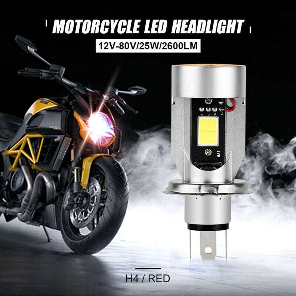 2pcs Metal Motorcycle Lights Angel Eye Led Headlight H4 Ghost Demon Eye Shape Electric Vehicle Modification Parts Accessory red light