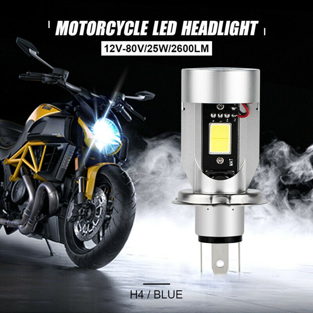 2pcs Metal Motorcycle Lights Angel Eye Led Headlight H4 Ghost Demon Eye Shape Electric Vehicle Modification Parts Accessory Blue light