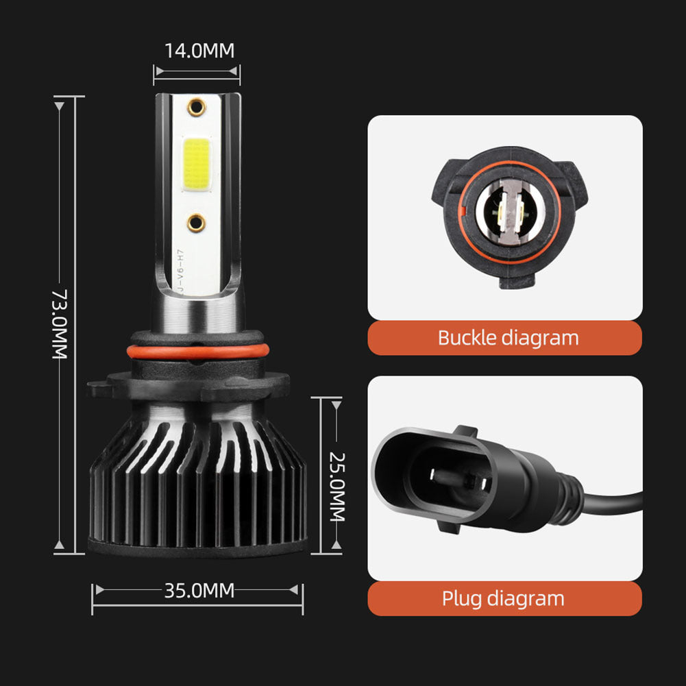 1 Pair Aluminum Alloy Car  Led  Headlight F2 White Light 12000/min Ip68 Waterproof Heatproof Motorcycle Light H1