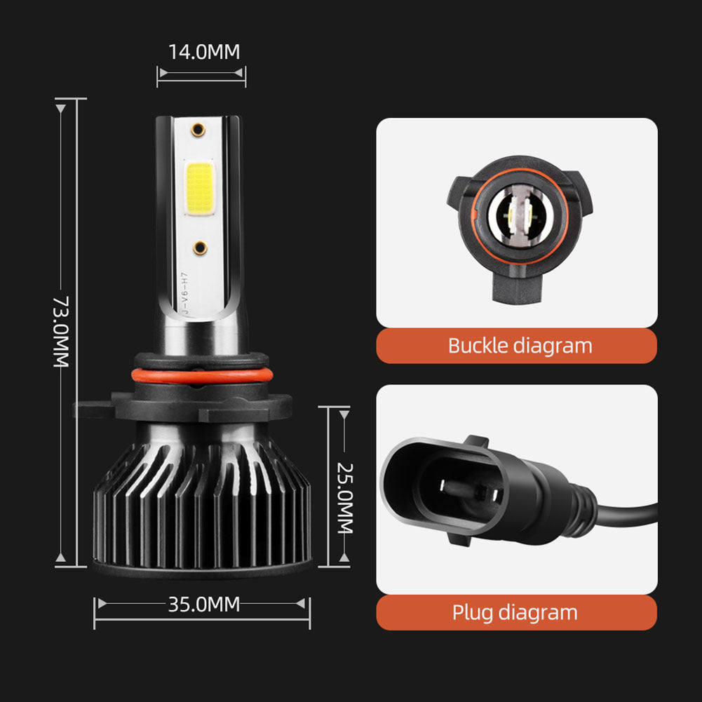 1 Pair Aluminum Alloy Car  Led  Headlight F2 White Light 12000/min Ip68 Waterproof Heatproof Motorcycle Light H1