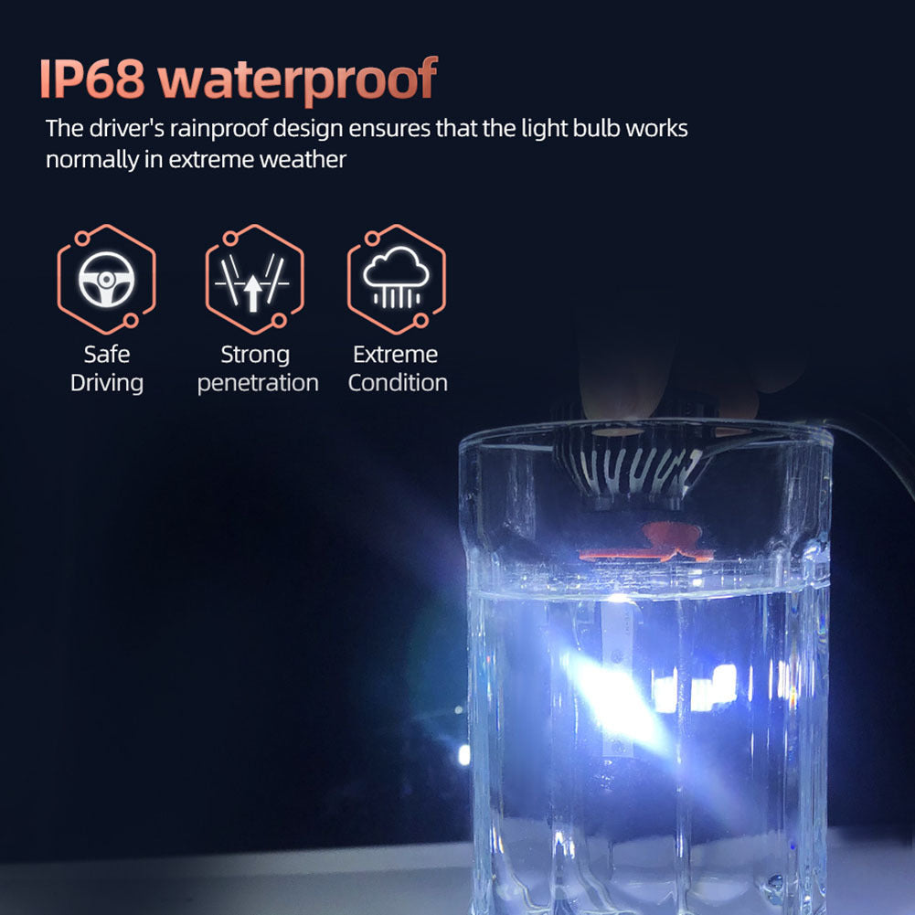 1 Pair Aluminum Alloy Car  Led  Headlight F2 White Light 12000/min Ip68 Waterproof Heatproof Motorcycle Light H1