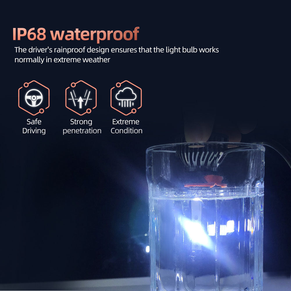 1 Pair Aluminum Alloy Car  Led  Headlight F2 White Light 12000/min Ip68 Waterproof Heatproof Motorcycle Light H8/H9/H11