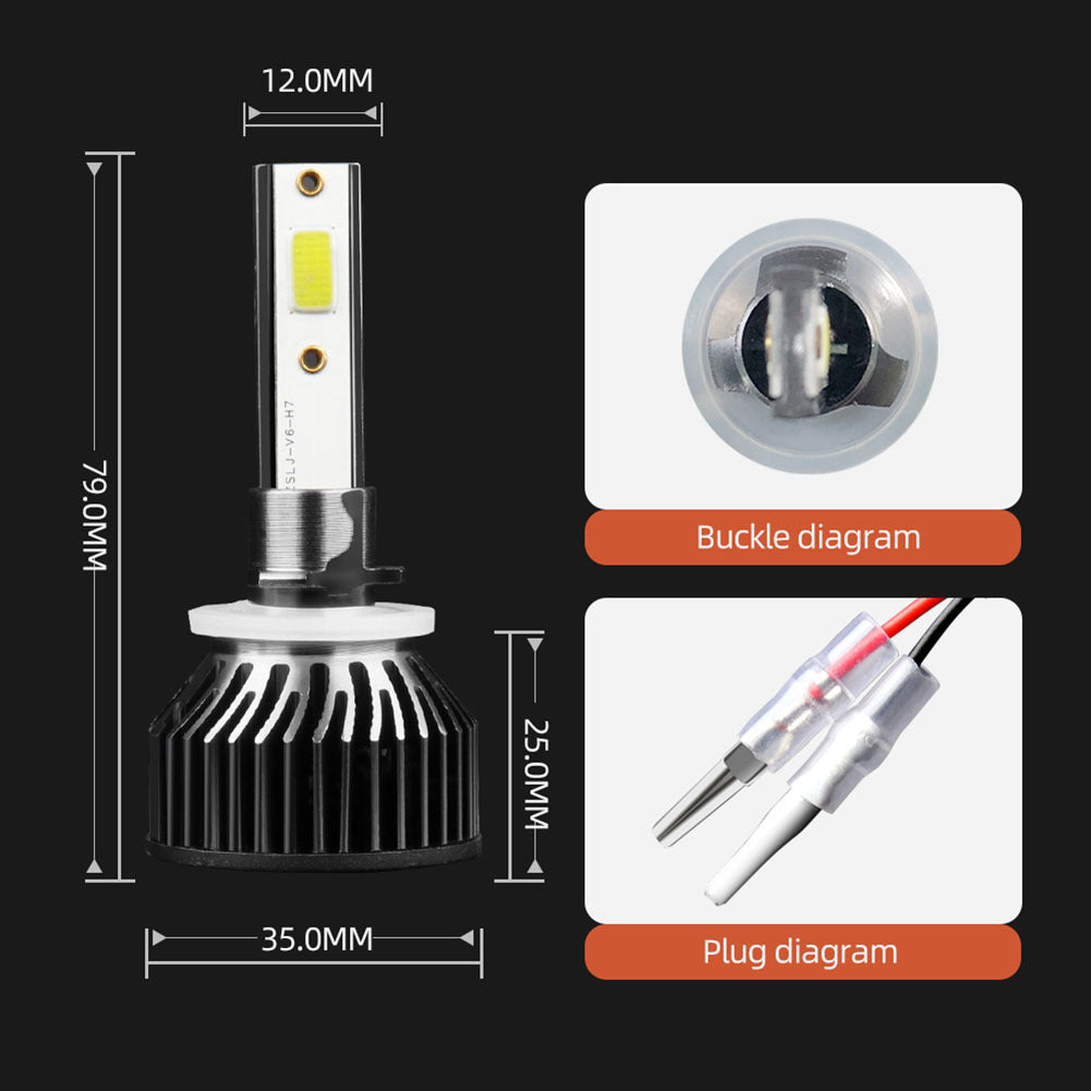 1 Pair Aluminum Alloy Car  Led  Headlight F2 White Light 12000/min Ip68 Waterproof Heatproof Motorcycle Light H8/H9/H11