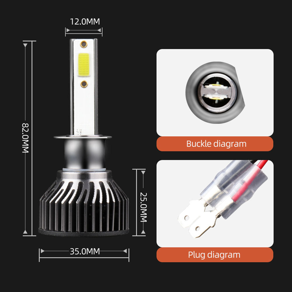 1 Pair Aluminum Alloy Car  Led  Headlight F2 White Light 12000/min Ip68 Waterproof Heatproof Motorcycle Light H8/H9/H11