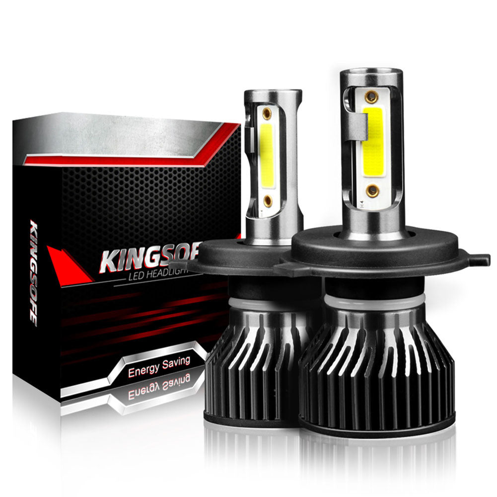 1 Pair Aluminum Car  Led  Headlight Ip68 Waterproof Heatproof 6000k 12000/min Cob Bulbs H4/HB2/9003