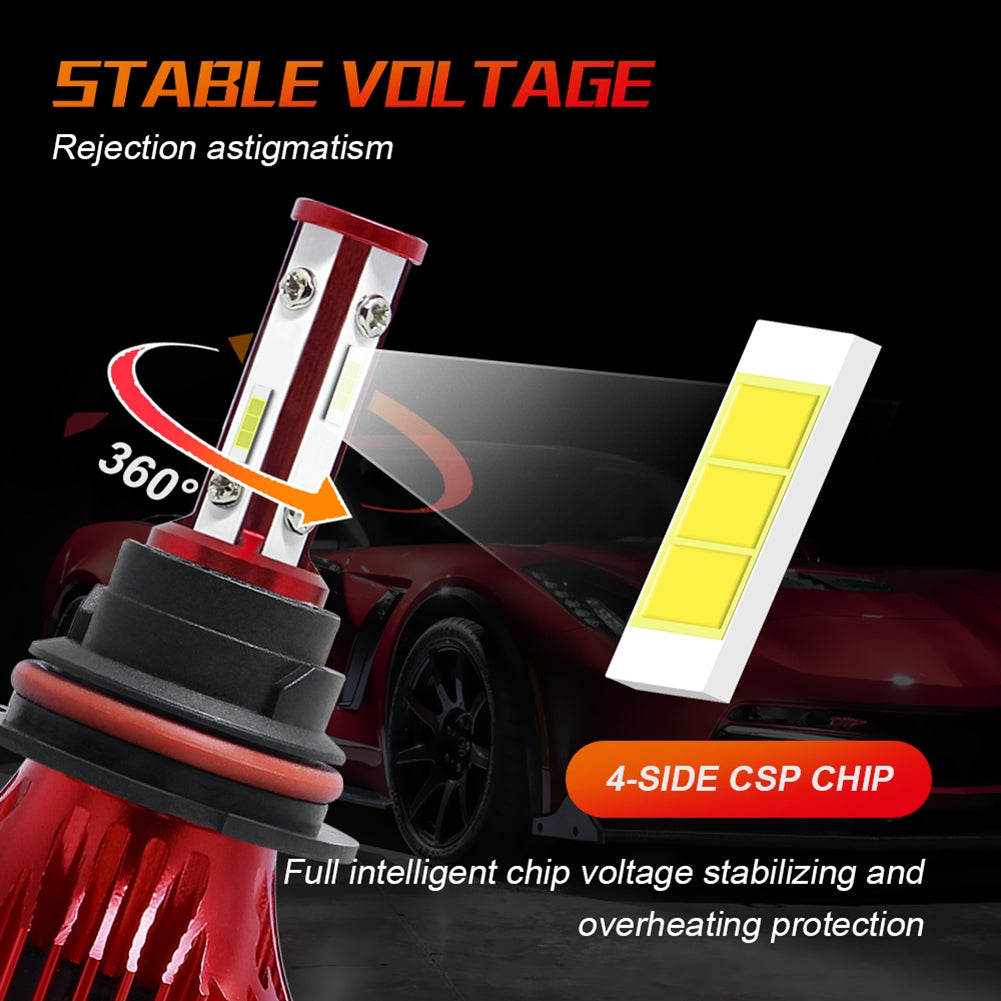 1 Pair Metal X15s Car Light H7 H11 9005 9006 9007 Led Headlight Bulb H4 High And Low Beam 60w 16000lm 6000k Super-bright Lamp 9007