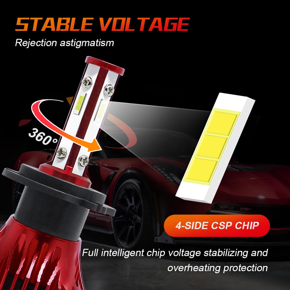 1 Pair Metal X15s Car Light H7 H11 9005 9006 9007 Led Headlight Bulb H4 High And Low Beam 60w 16000lm 6000k Super-bright Lamp H7