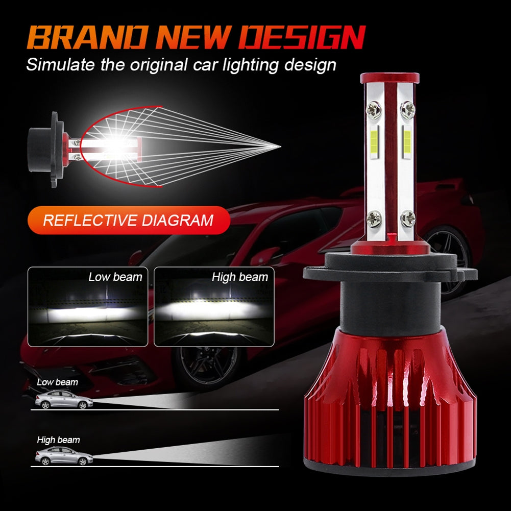 1 Pair Metal X15s Car Light H7 H11 9005 9006 9007 Led Headlight Bulb H4 High And Low Beam 60w 16000lm 6000k Super-bright Lamp H7