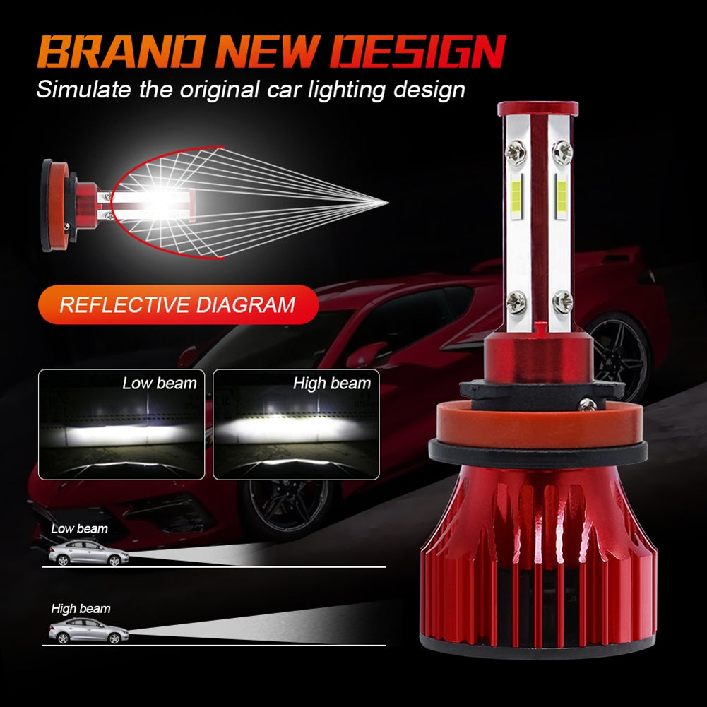 1 Pair Metal X15s Car Light H7 H11 9005 9006 9007 Led Headlight Bulb H4 High And Low Beam 60w 16000lm 6000k Super-bright Lamp H11