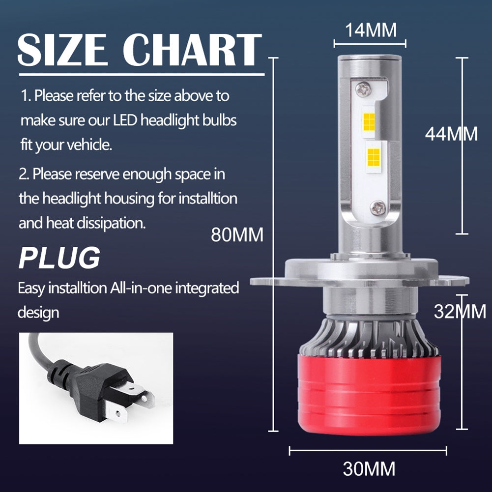 1 Pair Metal F5 Car Led Headlight Shock-proof Waterproof Head-lamp Bulb Modified Accessories H4