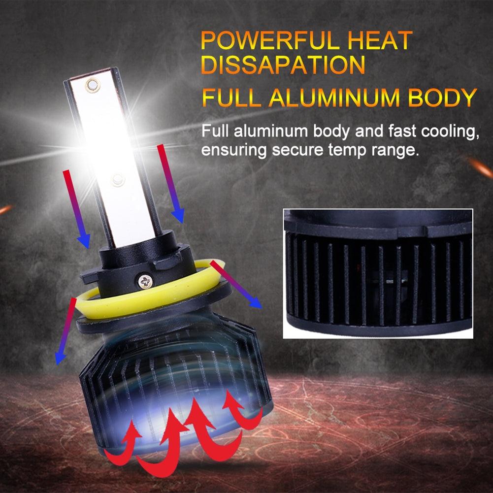 1 Pair Metal F9 Car Led Headlight H4 H7 H11 H13 9004 9005 9006 Decode Front Bulb Lamp Auto Parts H11