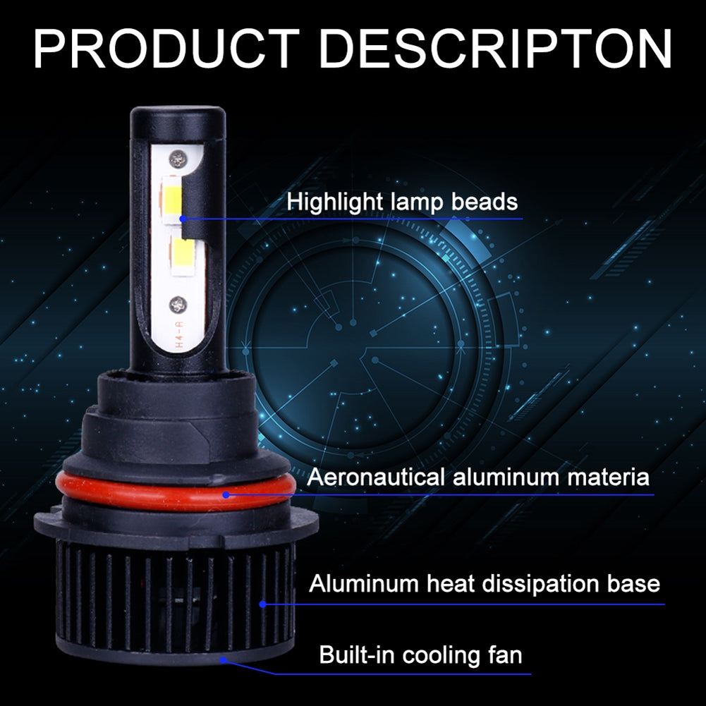 1 Pair Metal F9 Car Led Headlight H4 H7 H11 H13 9004 9005 9006 Decode Front Bulb Lamp Auto Parts 9004