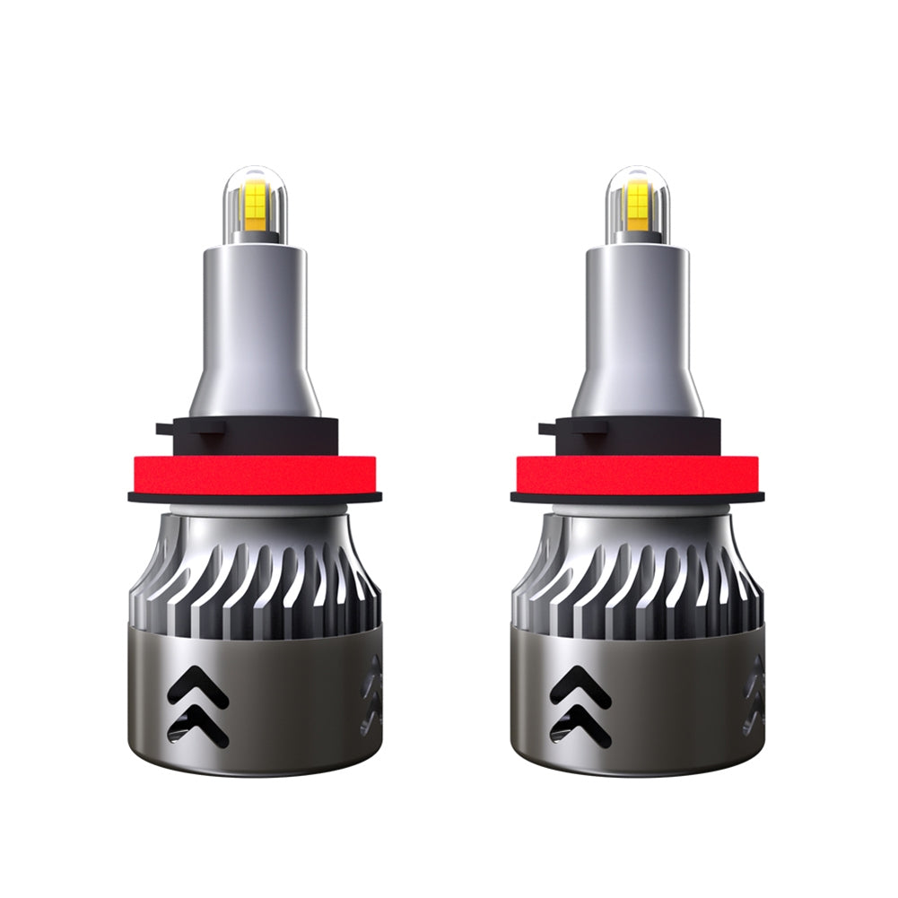 1 Pair Aluminum Car Headlights 1904 12000/min 6000k Ip68 Waterproof Heatproof Led Lamp H8/H9/H11