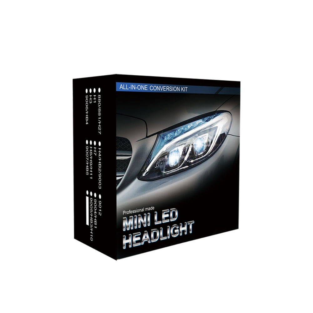 1 Pair Aluminum Car Headlights 1904 12000/min 6000k Ip68 Waterproof Heatproof Led Lamp H8/H9/H11