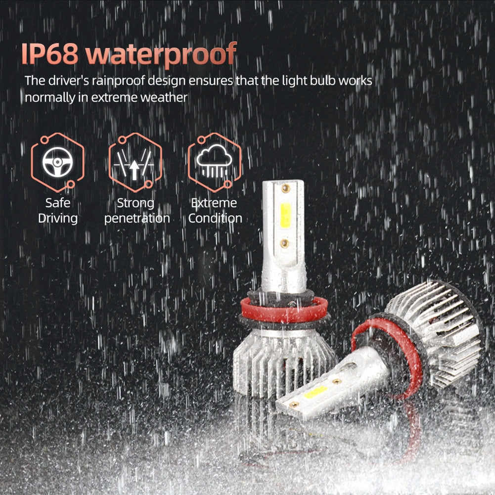 1 Pair Aluminum Car Led Headlight F2A Ip68 Waterproof White Light Motorcycle Lamp H8/H9/H11