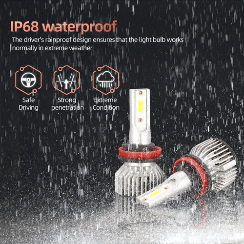 1 Pair Aluminum Car Led Headlight F2A Ip68 Waterproof White Light Motorcycle Lamp H8/H9/H11