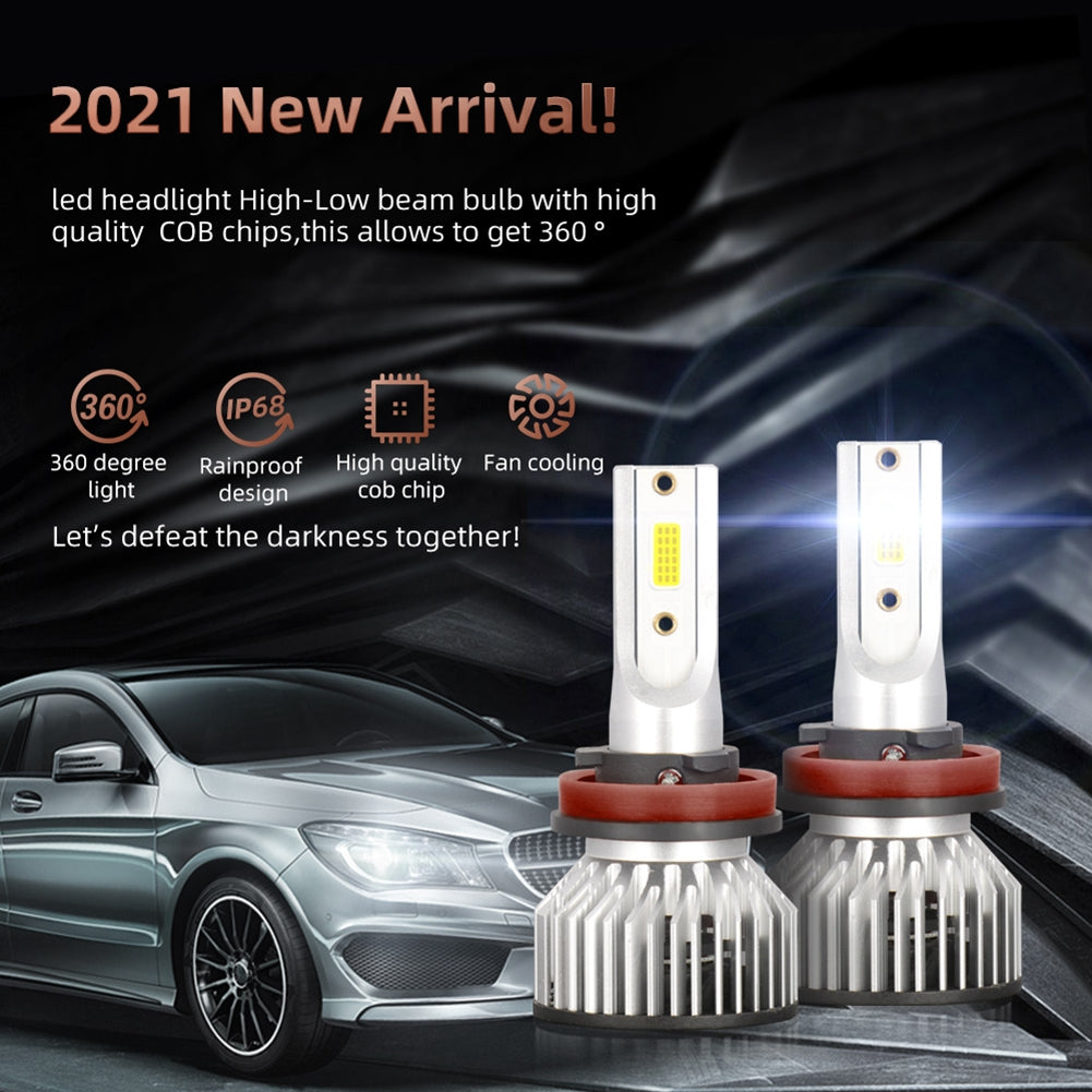 1 Pair Aluminum Car Led Headlight F2A Ip68 Waterproof White Light Motorcycle Lamp H8/H9/H11